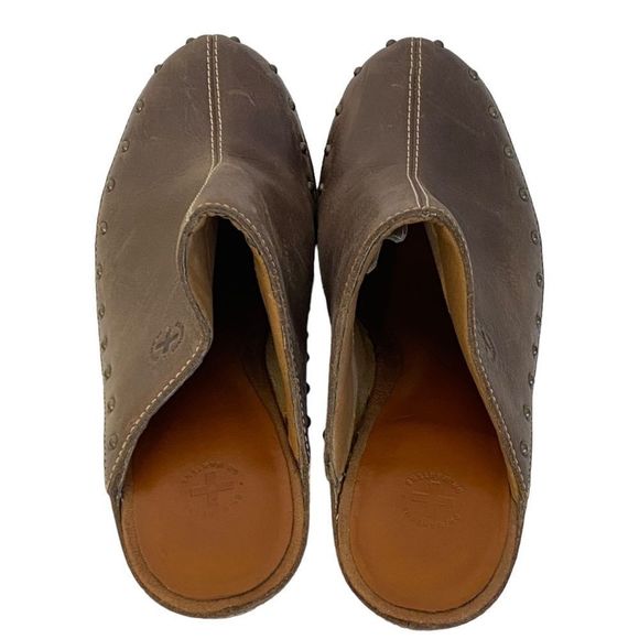 Dr Martens Una Brown Leather Chunky Heel Platform Clog Mule Shoe Sz 9 - Picture 3 of 16